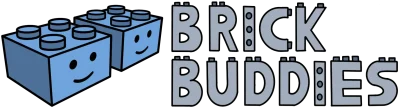 BrickBuddies gestapelde tekst Logo, LEGO huren doe je bij BrickBuddies!